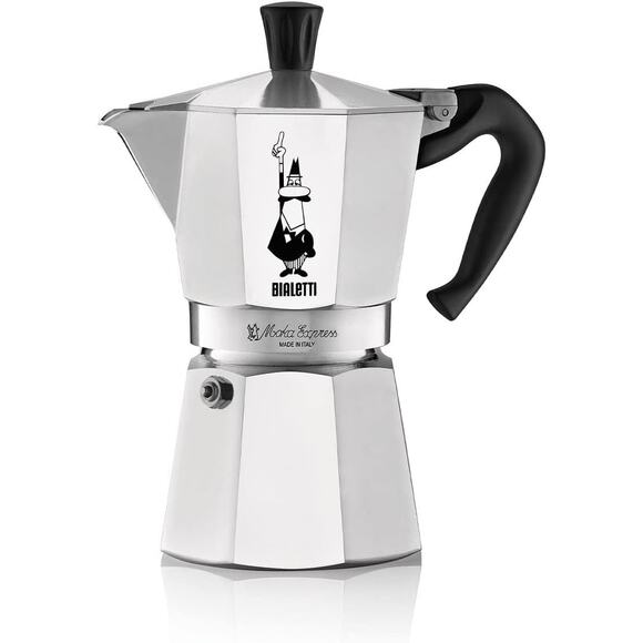 Bialetti Moka Express 6-Cup Stovetop Espresso Maker | Italian Coffee Pot Silver - Picture 10 of 16